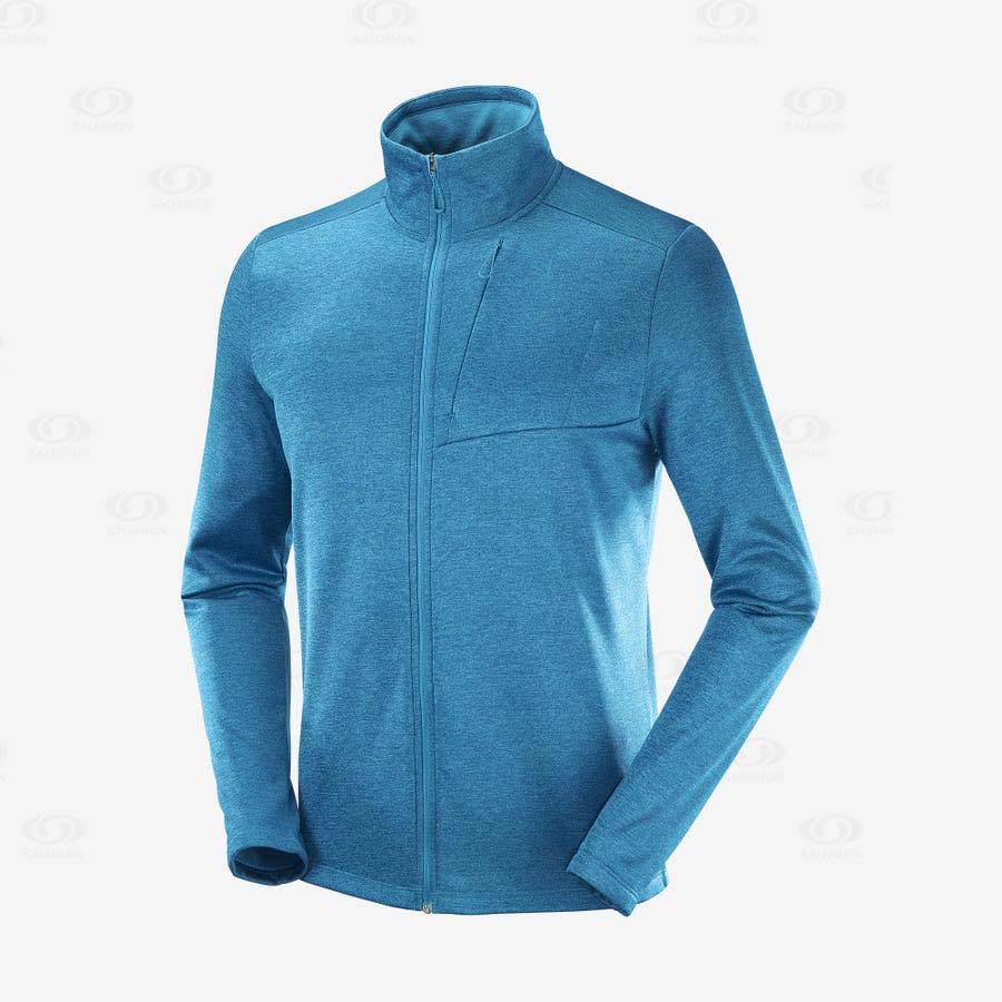 Sudadera Salomon ESSENTIAL LIGHTWARM HEATHER Hombre Azules | MX-L2586