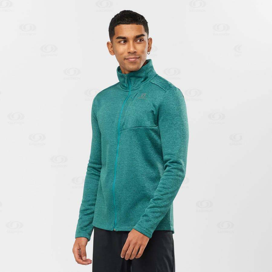 Sudadera Salomon ESSENTIAL LIGHTWARM HEATHER Hombre Verdes | MX-N1617