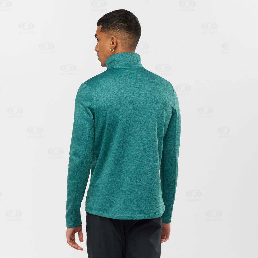 Sudadera Salomon ESSENTIAL LIGHTWARM HEATHER Hombre Verdes | MX-N1617