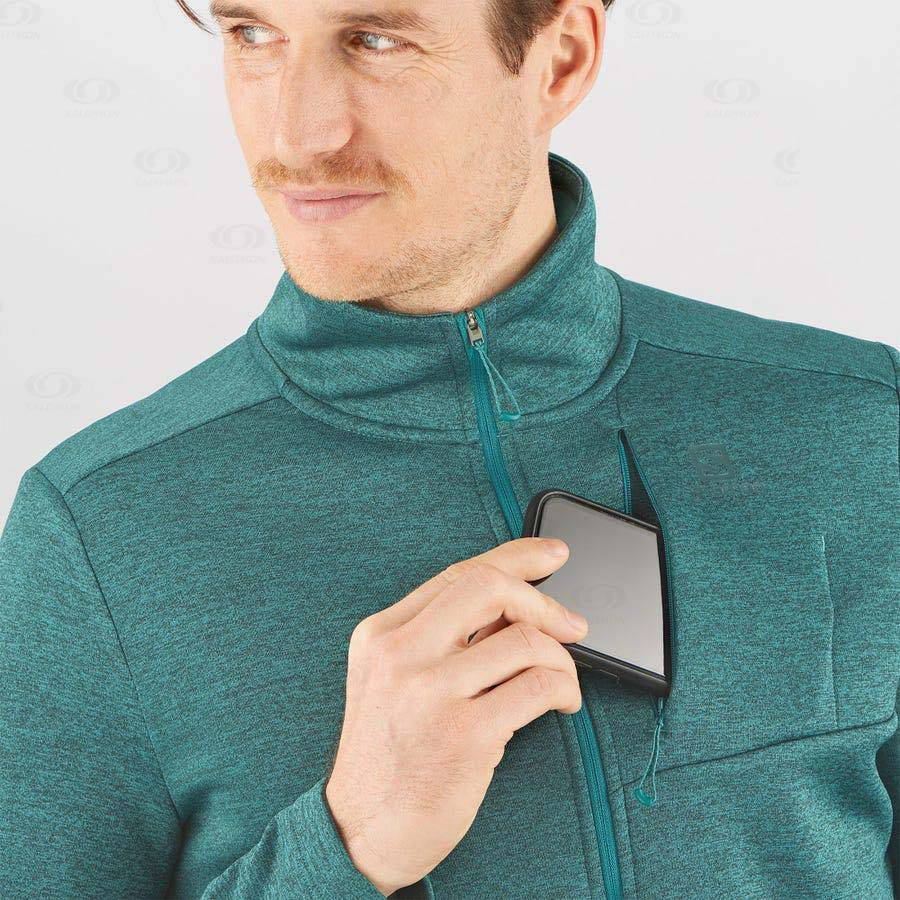 Sudadera Salomon ESSENTIAL LIGHTWARM HEATHER Hombre Verdes | MX-N1617