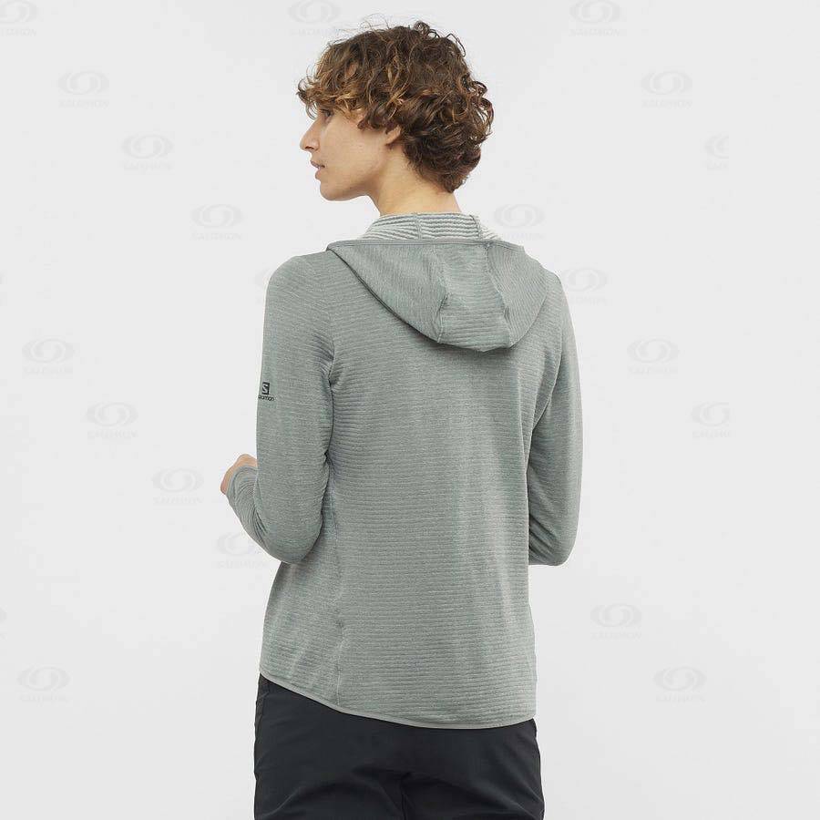 Sudadera Salomon ESSENTIAL LIGHTWARM HOODED Mujer Verdes | MX-O1677