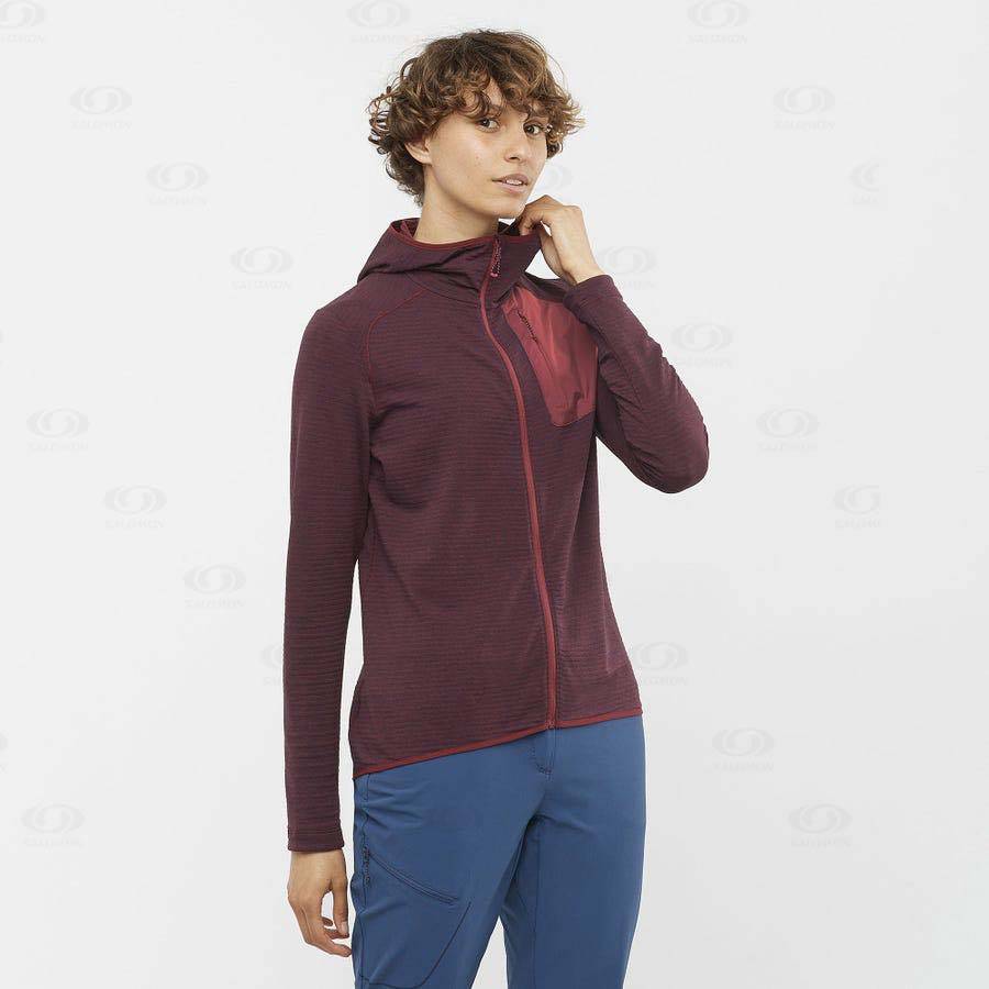 Sudadera Salomon ESSENTIAL LIGHTWARM HOODED Mujer Rojos | MX-O1817