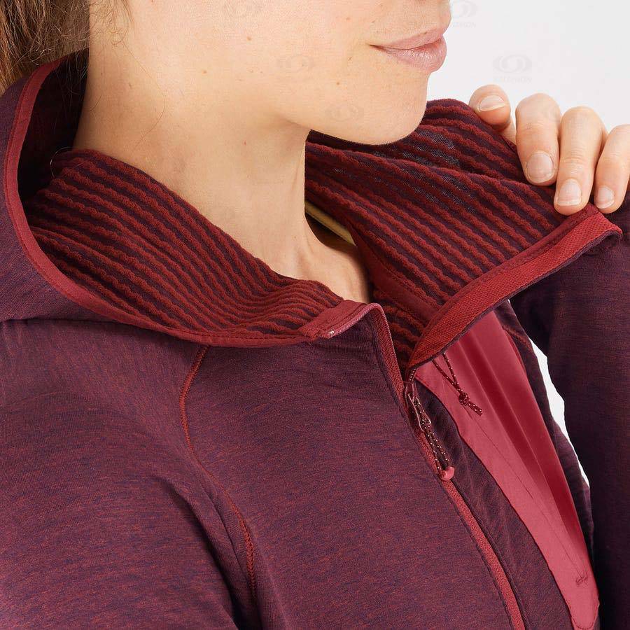 Sudadera Salomon ESSENTIAL LIGHTWARM HOODED Mujer Rojos | MX-O1817