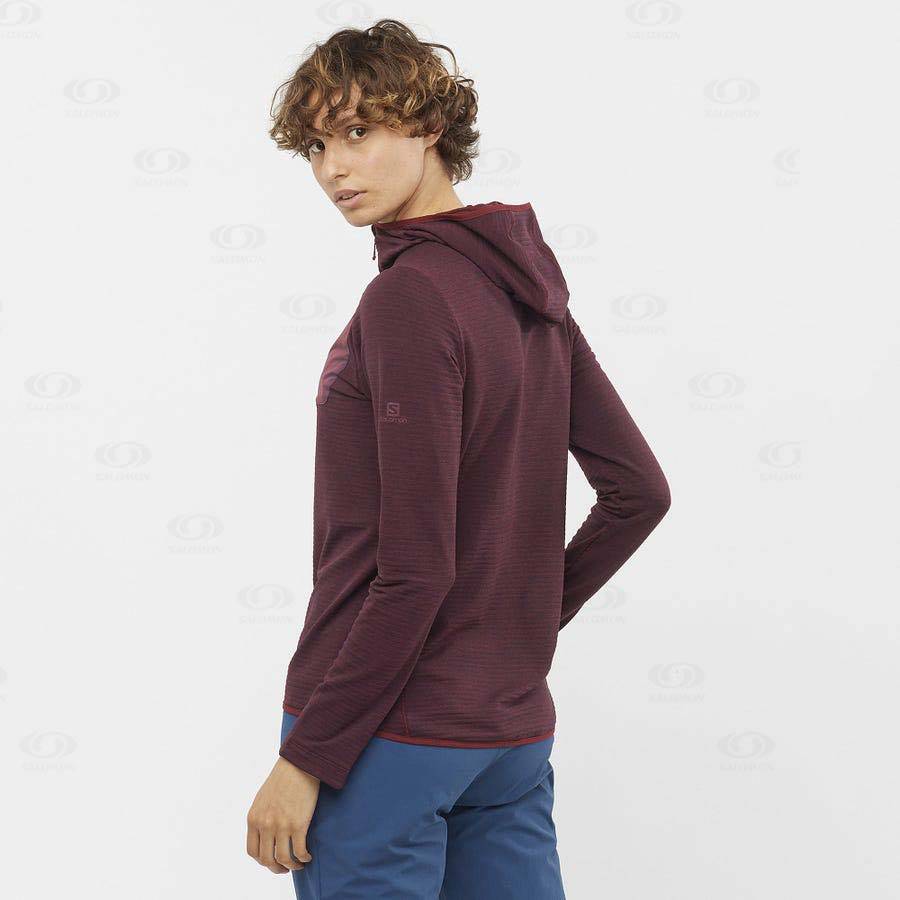 Sudadera Salomon ESSENTIAL LIGHTWARM HOODED Mujer Rojos | MX-O1817