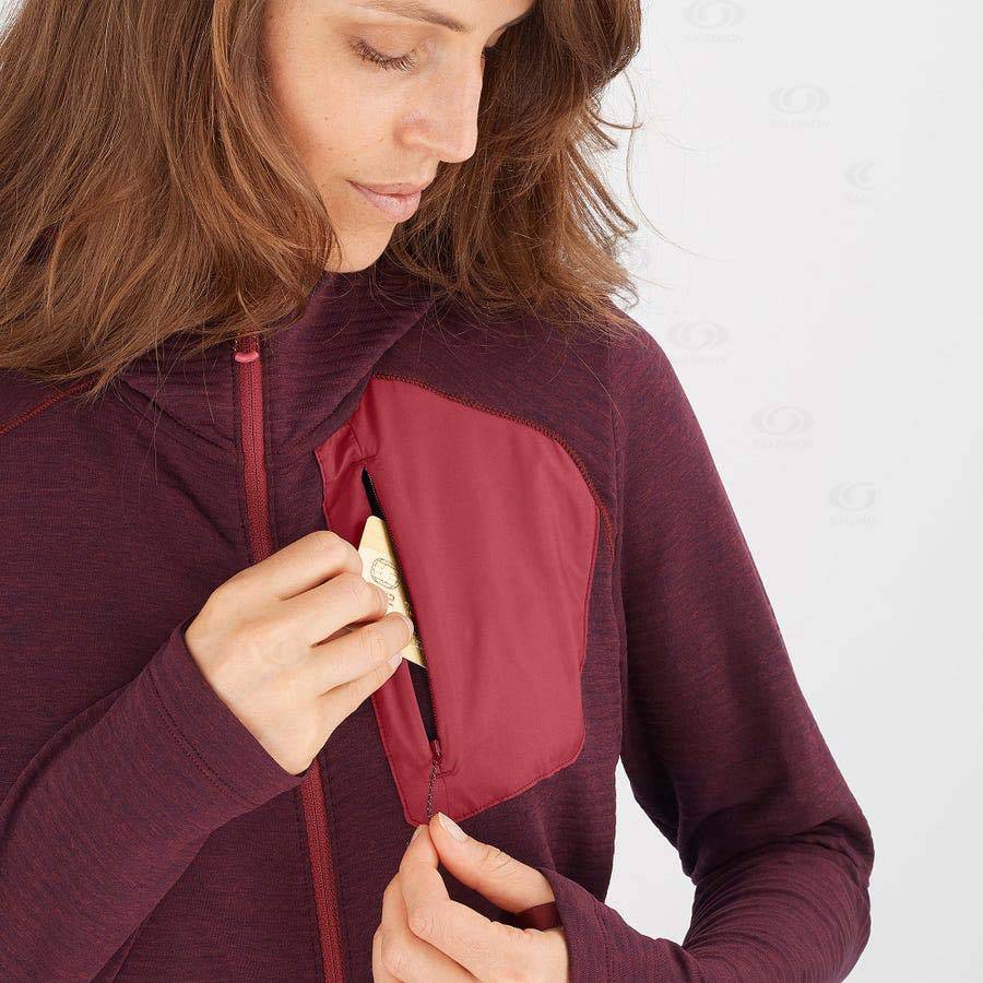 Sudadera Salomon ESSENTIAL LIGHTWARM HOODED Mujer Rojos | MX-O1817