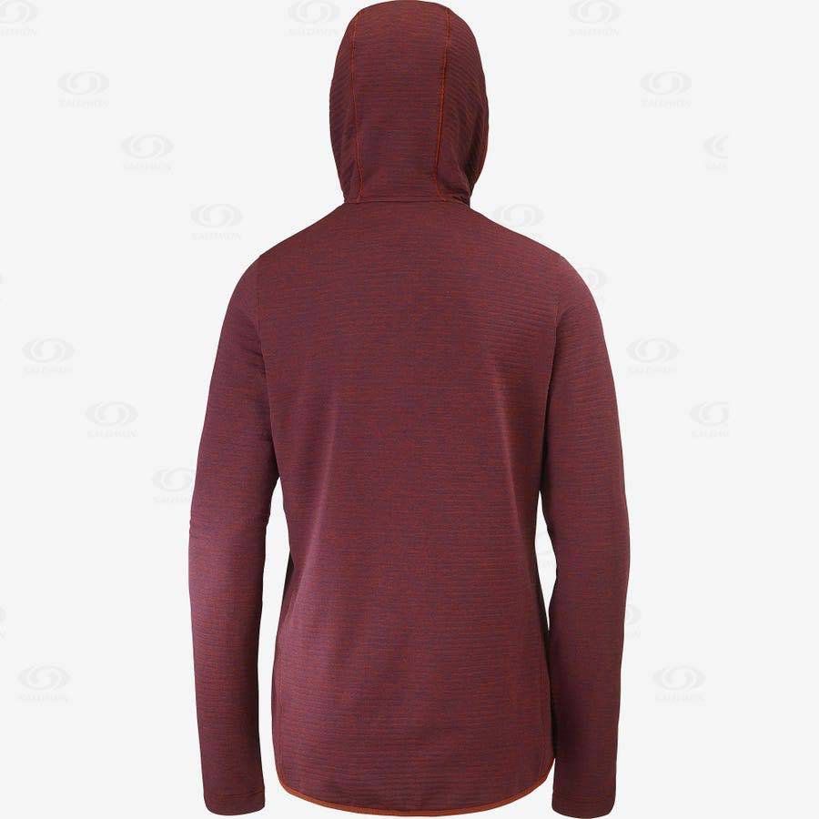 Sudadera Salomon ESSENTIAL LIGHTWARM HOODED Mujer Rojos | MX-O1817