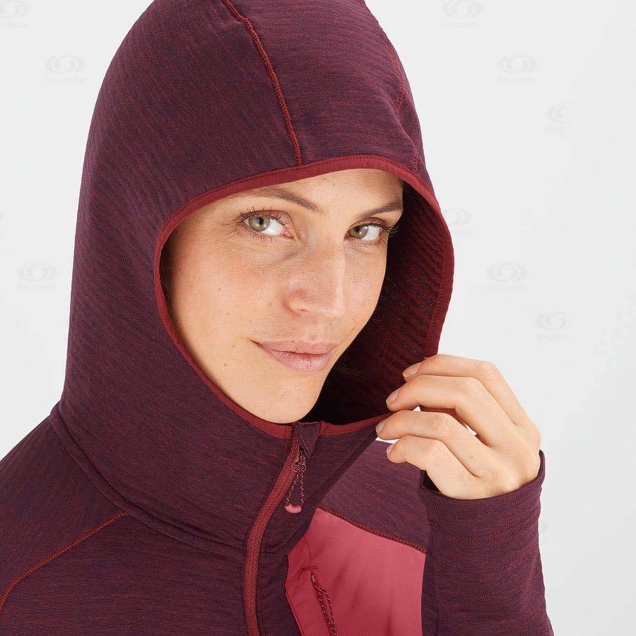 Sudadera Salomon ESSENTIAL LIGHTWARM HOODED Mujer Rojos | MX-O1817