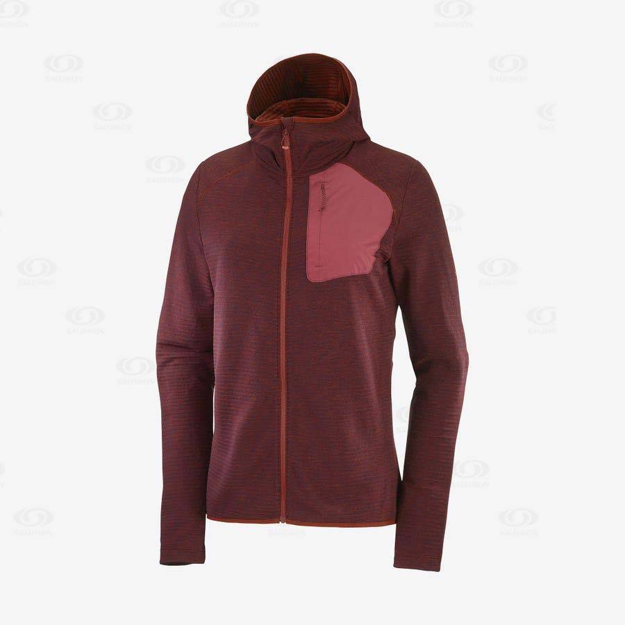 Sudadera Salomon ESSENTIAL LIGHTWARM HOODED Mujer Rojos | MX-O1817