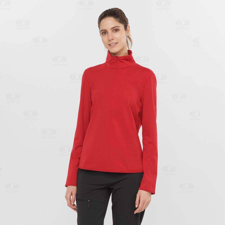 Sudadera Salomon ESSENTIAL LIGHTWARM Mujer Rojos | MX-L1249