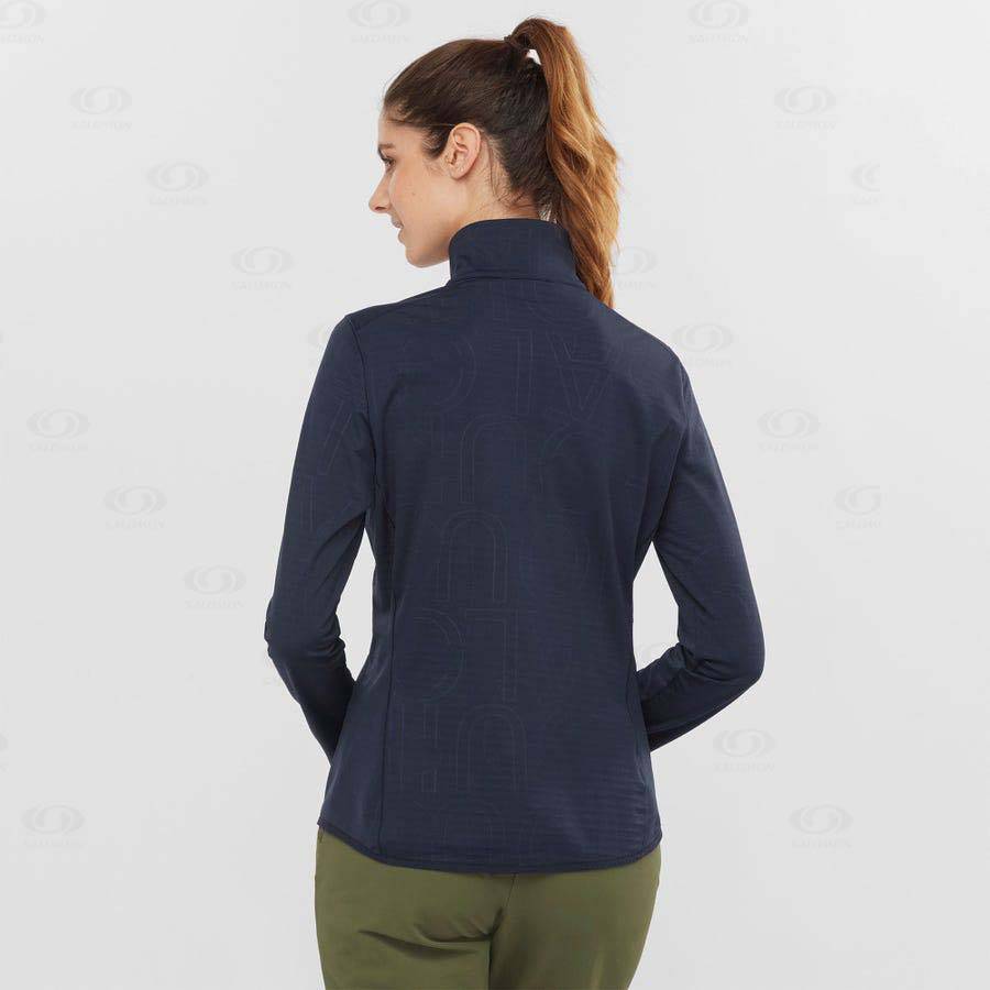 Sudadera Salomon ESSENTIAL LIGHTWARM Mujer Azul Marino Azules | MX-M1902