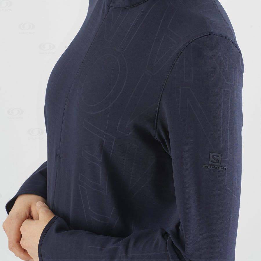 Sudadera Salomon ESSENTIAL LIGHTWARM Mujer Azul Marino Azules | MX-M1902