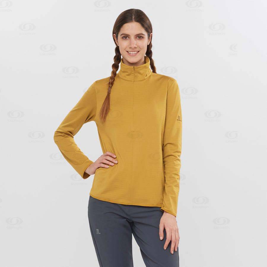 Sudadera Salomon ESSENTIAL LIGHTWARM Mujer Amarillos | MX-W1270