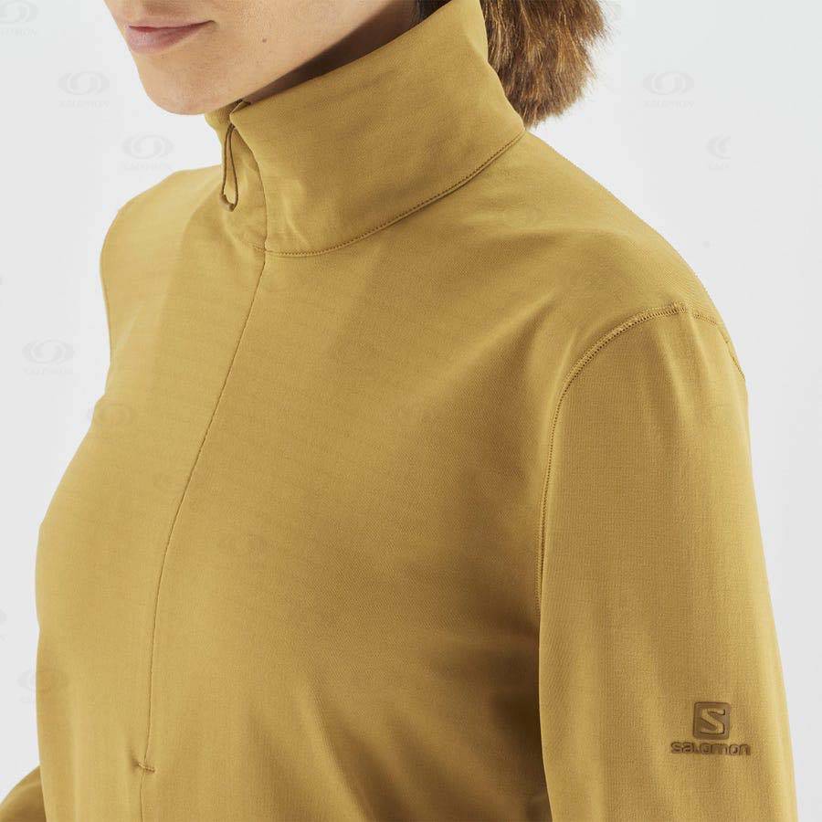 Sudadera Salomon ESSENTIAL LIGHTWARM Mujer Amarillos | MX-W1270