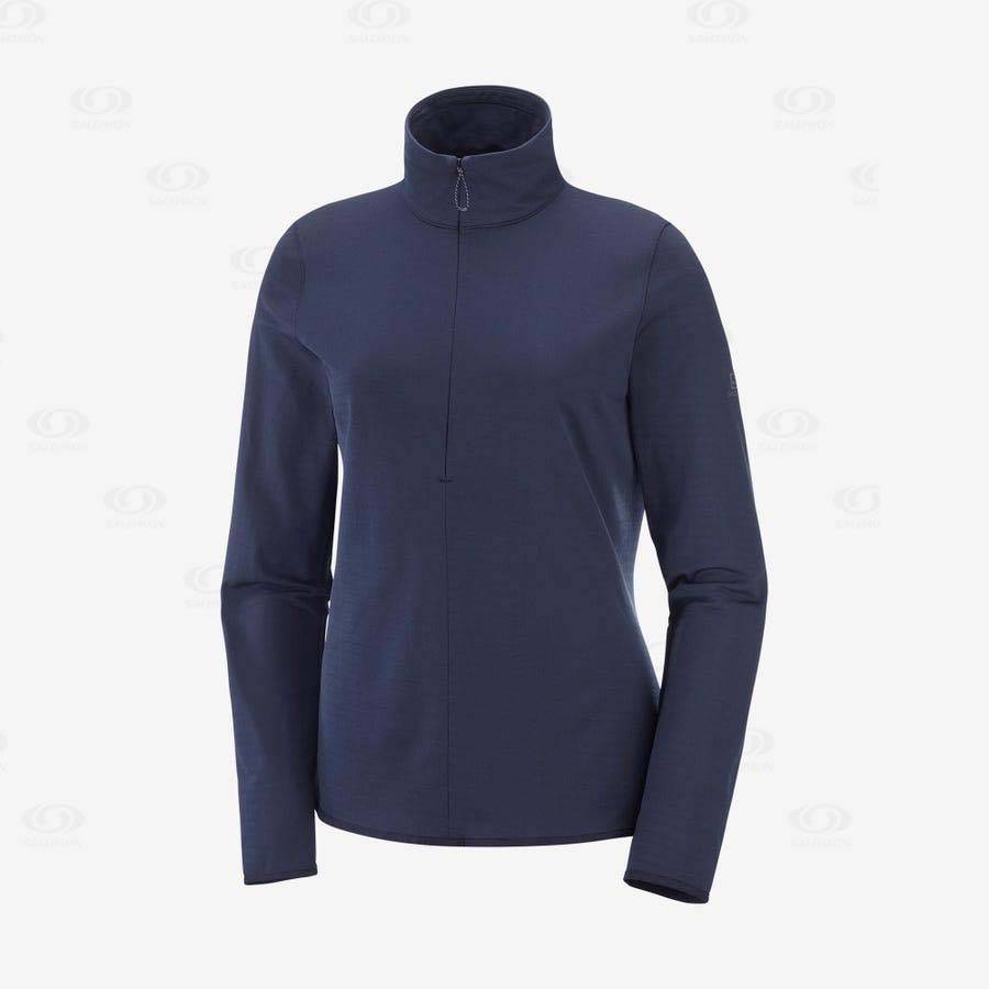 Sudadera Salomon ESSENTIAL LIGHTWARM Mujer Azul Marino | MX-W3980