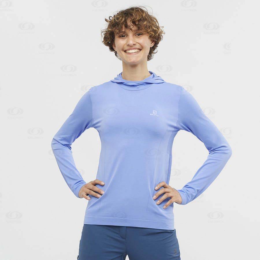 Sudadera Salomon ESSENTIAL SEAMLESS Mujer Azules | MX-O1852