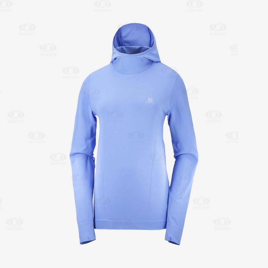 Sudadera Salomon ESSENTIAL SEAMLESS Mujer Azules | MX-O1852