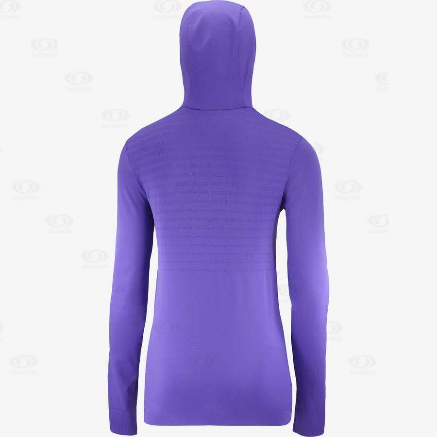 Sudadera Salomon ESSENTIAL SEAMLESS Mujer Morados | MX-W3650