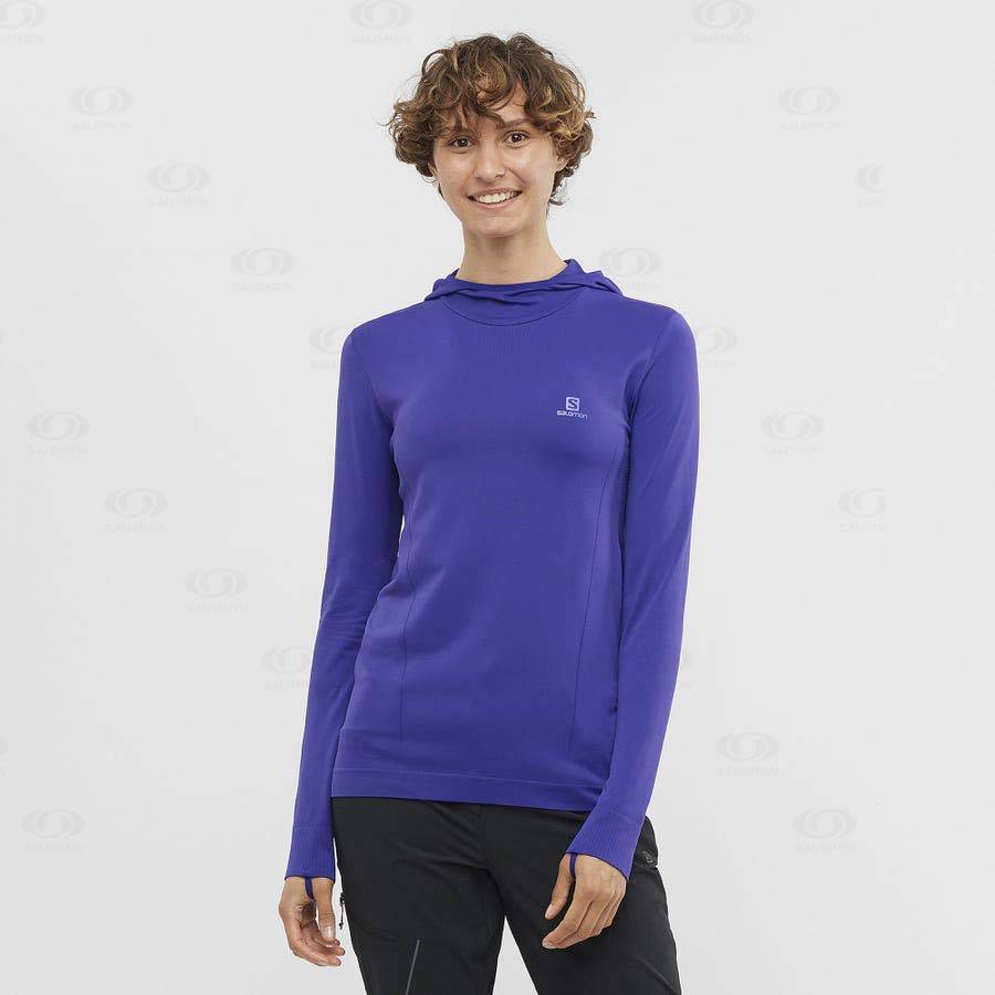 Sudadera Salomon ESSENTIAL SEAMLESS Mujer Morados | MX-W3650