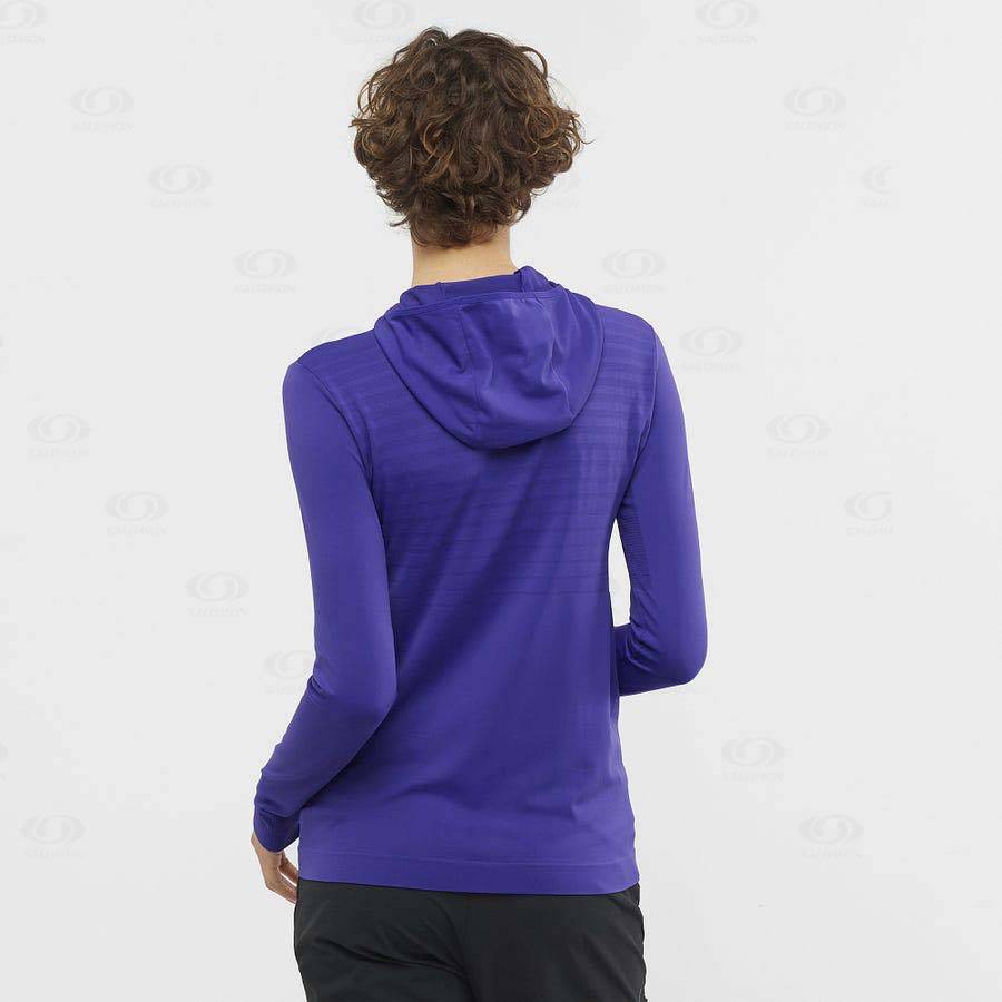 Sudadera Salomon ESSENTIAL SEAMLESS Mujer Morados | MX-W3650