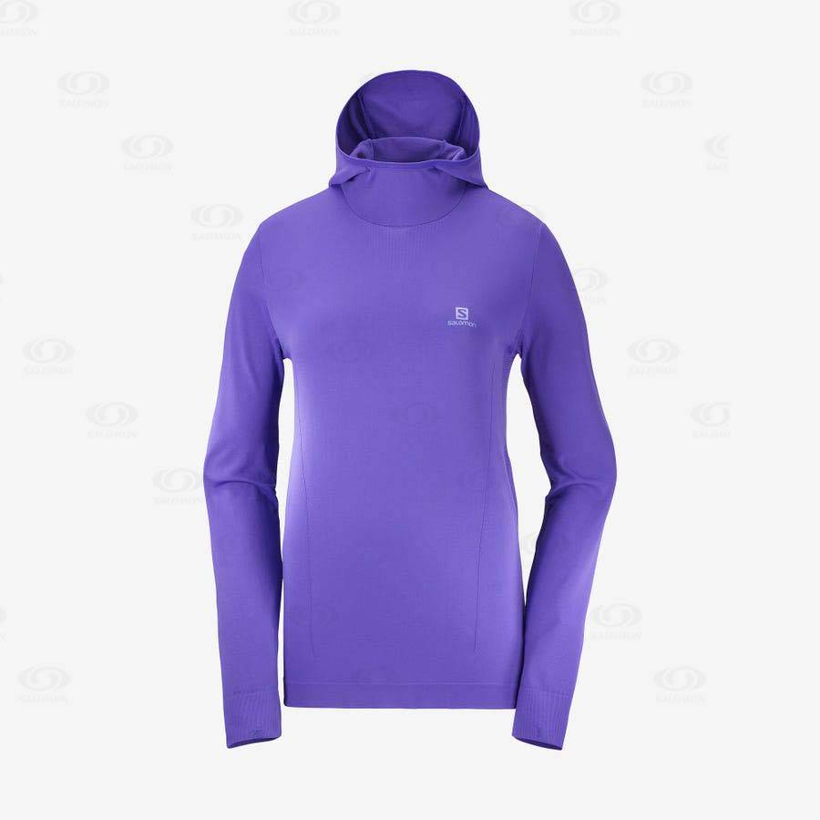 Sudadera Salomon ESSENTIAL SEAMLESS Mujer Morados | MX-W3650