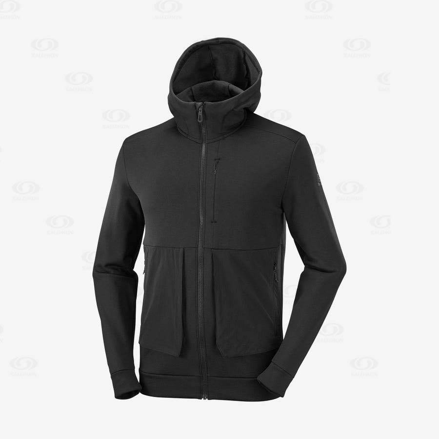 Sudadera Salomon ESSENTIAL WARM FLEECE Hombre Negros | MX-A1101