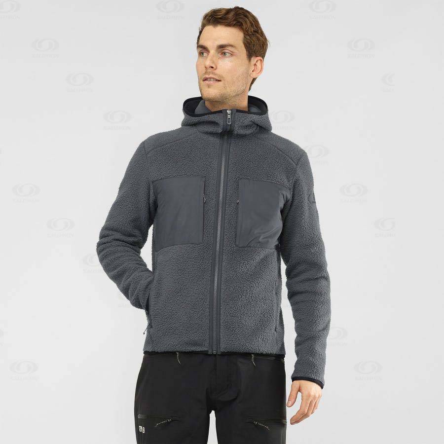 Sudadera Salomon ESSENTIAL WARM TEDDY Hombre Grises | MX-O2491