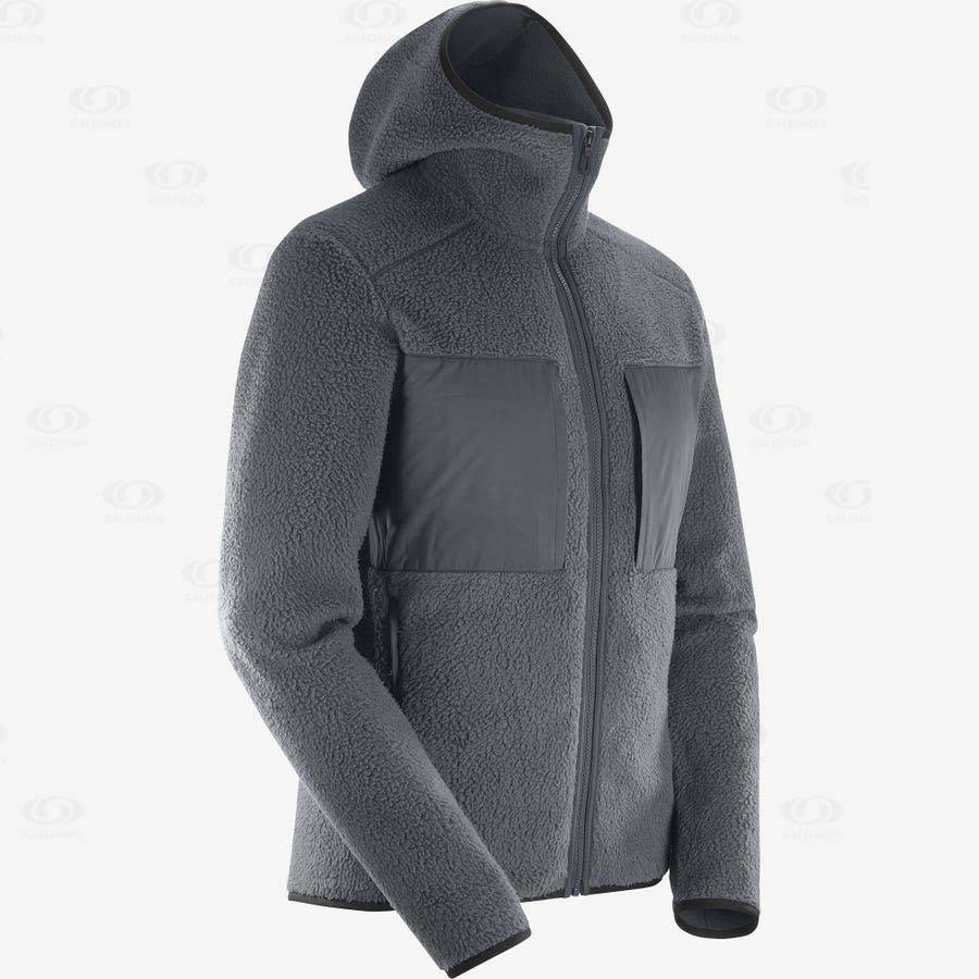 Sudadera Salomon ESSENTIAL WARM TEDDY Hombre Grises | MX-O2491