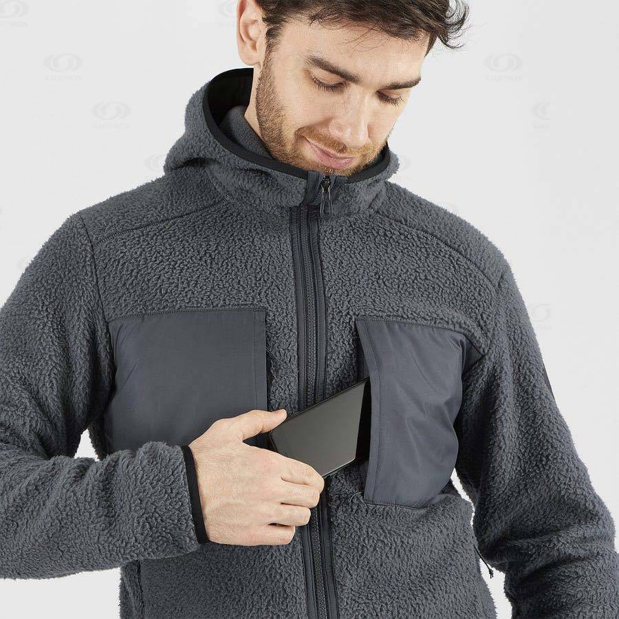 Sudadera Salomon ESSENTIAL WARM TEDDY Hombre Grises | MX-O2491