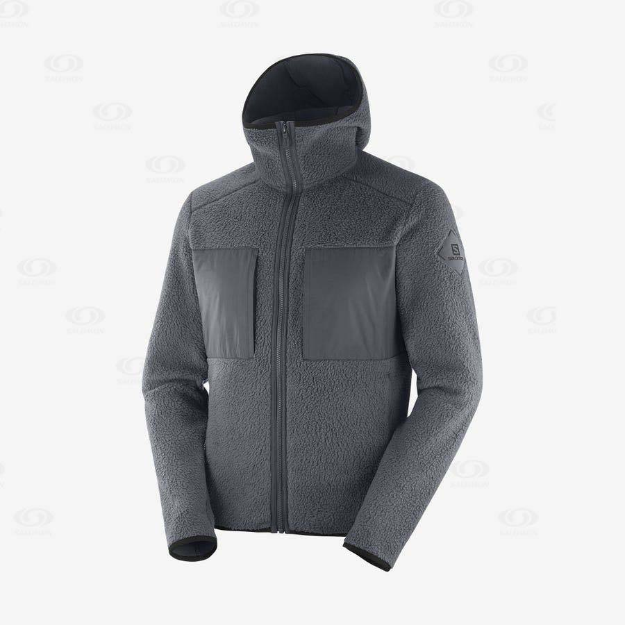 Sudadera Salomon ESSENTIAL WARM TEDDY Hombre Grises | MX-O2491