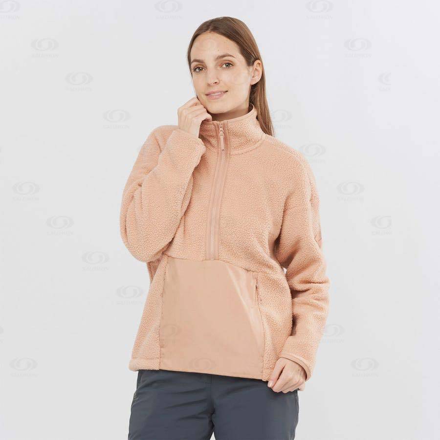 Sudadera Salomon SNOWSHELTER TEDDY Mujer Rosas | MX-A2025