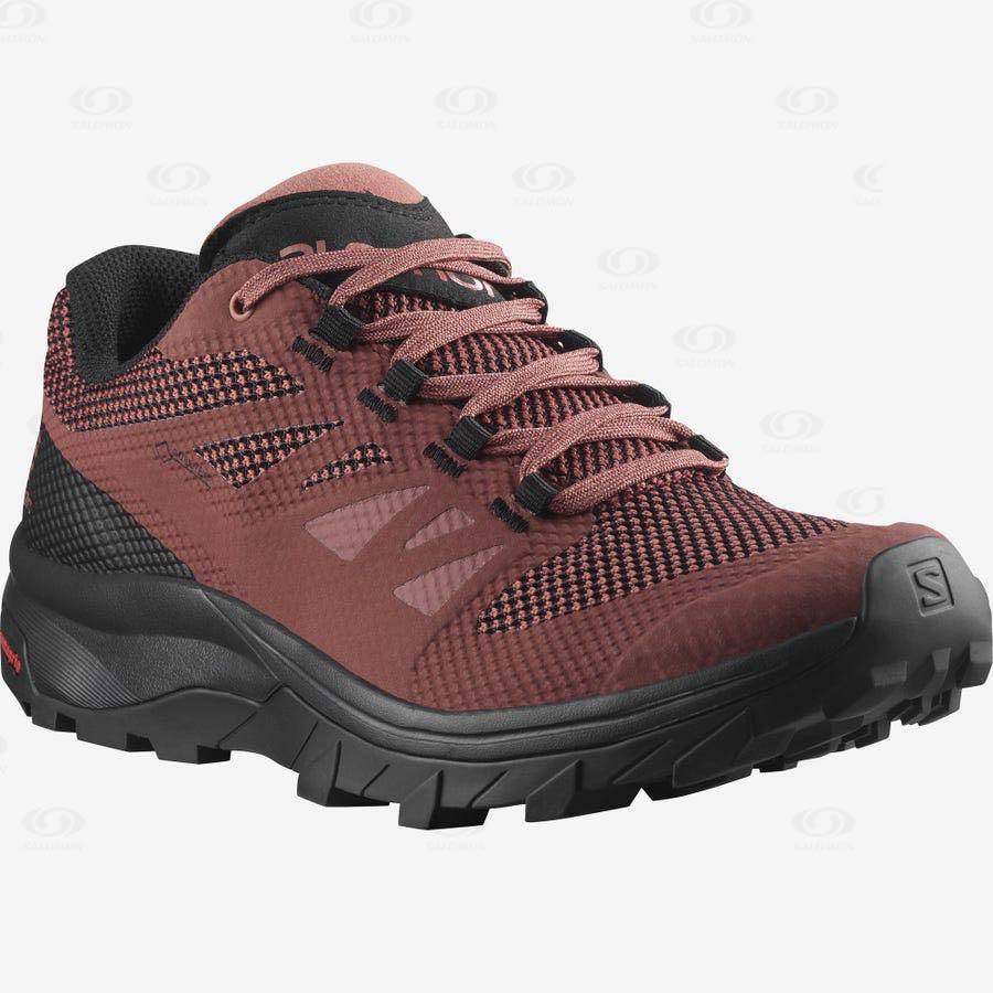 Tenis Impermeables Salomon OUTLINE GORE-TEX Mujer Rojos | MX-A2305