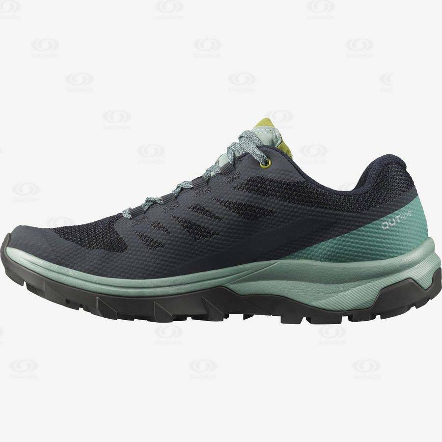 Tenis Impermeables Salomon OUTLINE GORE-TEX Mujer Negros Verdes | MX-S1884