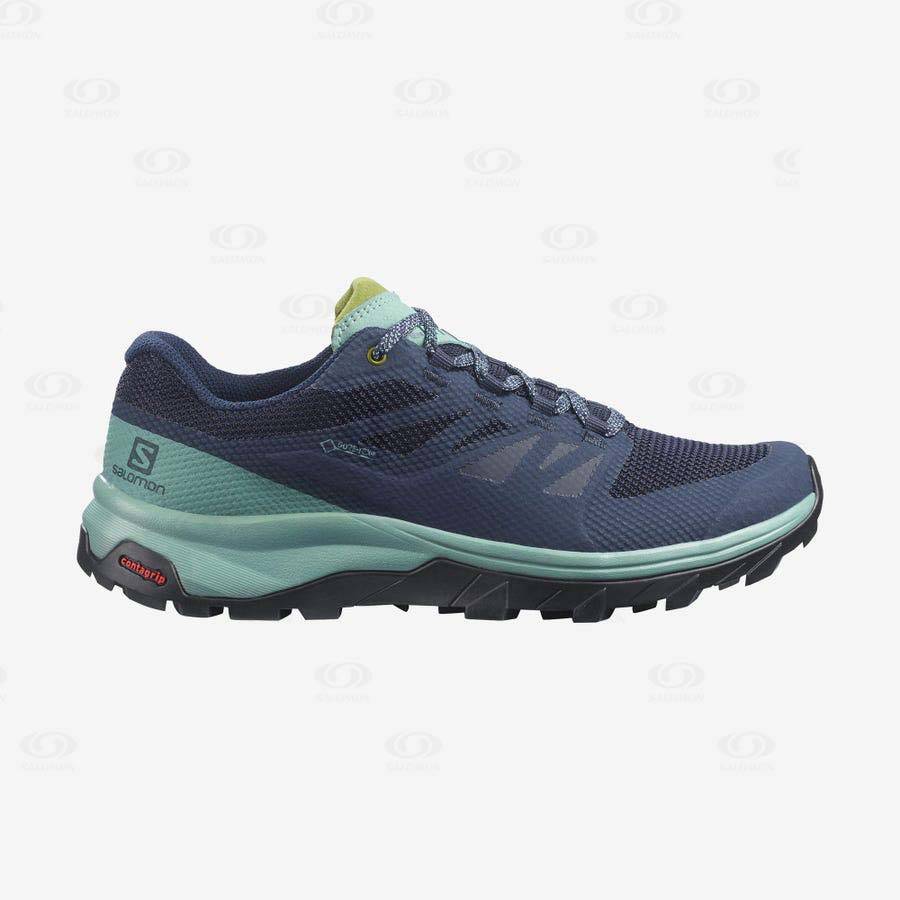 Tenis Impermeables Salomon OUTLINE WIDE GORE-TEX Mujer Azul Marino | MX-A2081