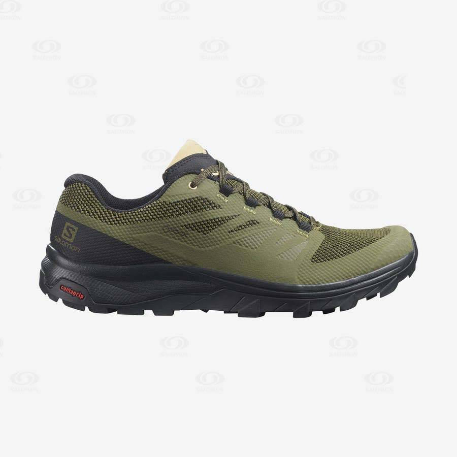 Tenis Impermeables Salomon OUTLINE WIDE GORE-TEX Hombre Verde Oliva | MX-O2477