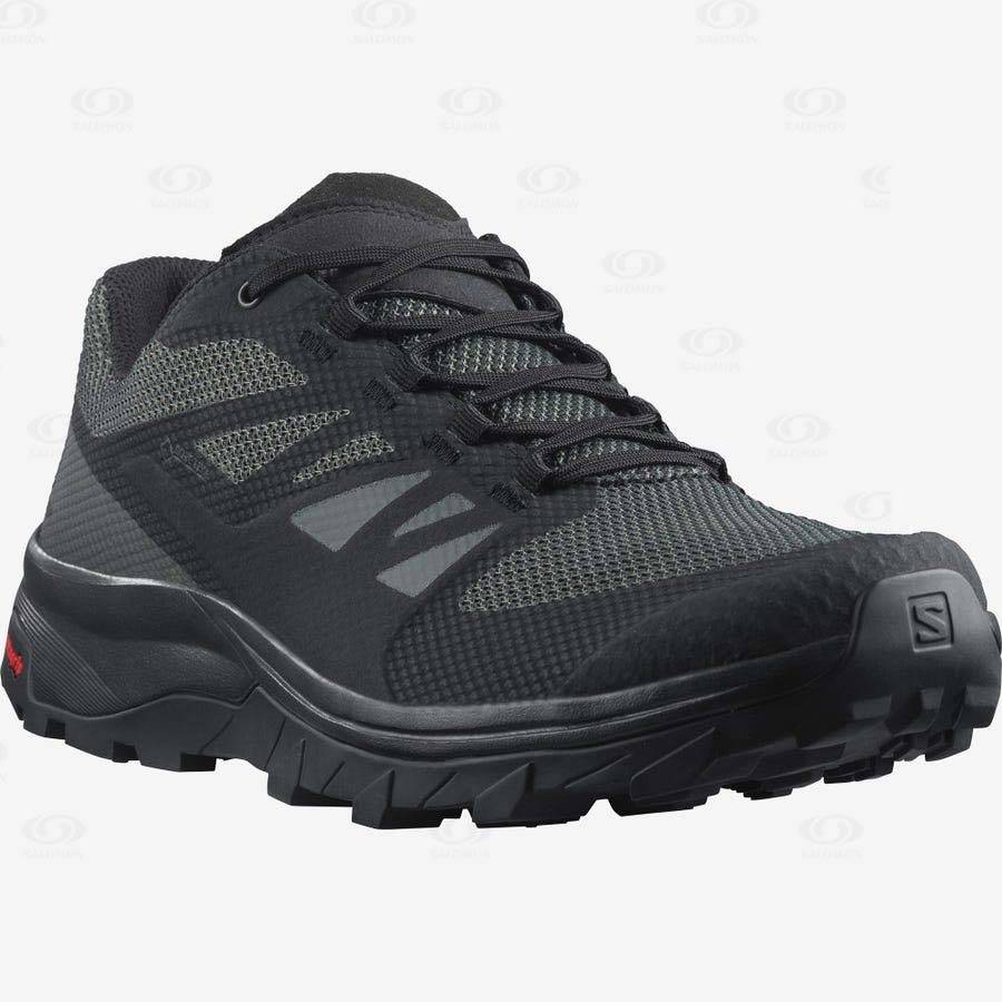 Tenis Impermeables Salomon OUTLINE WIDE GORE-TEX Hombre Negros | MX-O2517