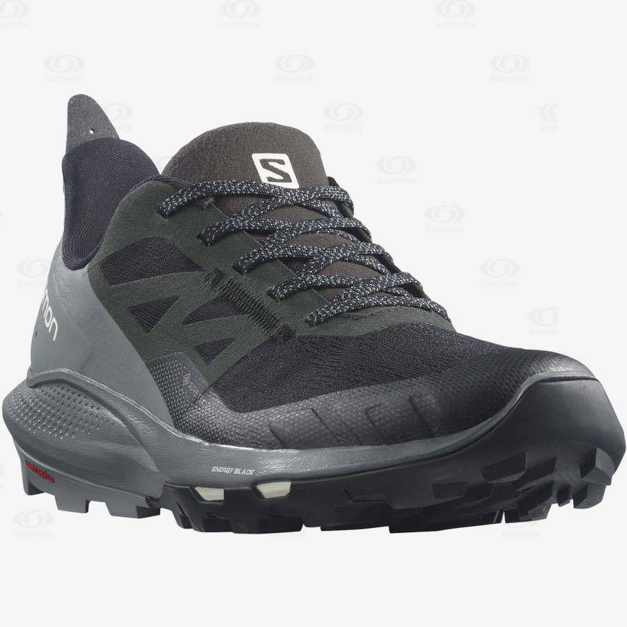 Tenis Impermeables Salomon OUTPULSE GORE-TEX Mujer Grises Negros | MX-L1900