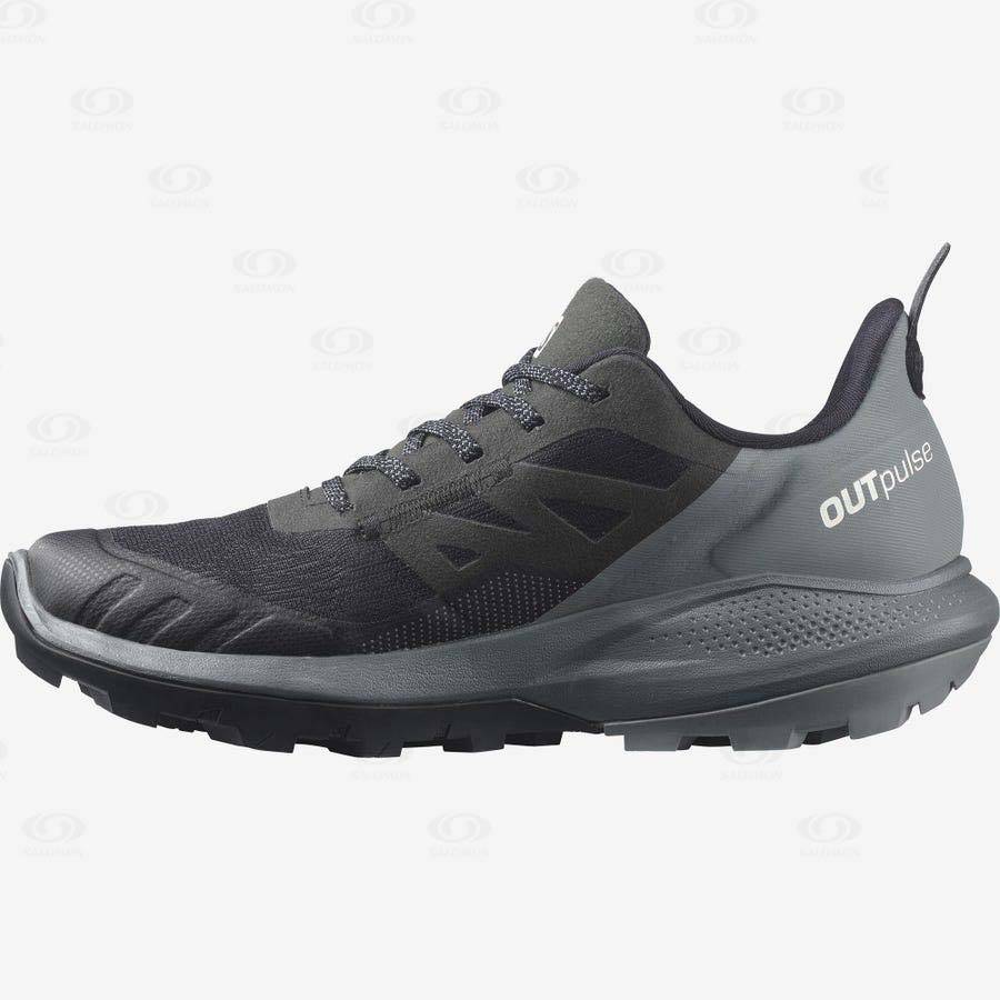 Tenis Impermeables Salomon OUTPULSE GORE-TEX Mujer Grises Negros | MX-L1900