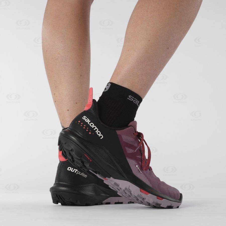 Tenis Impermeables Salomon OUTPULSE GORE-TEX Mujer Morados | MX-S1198