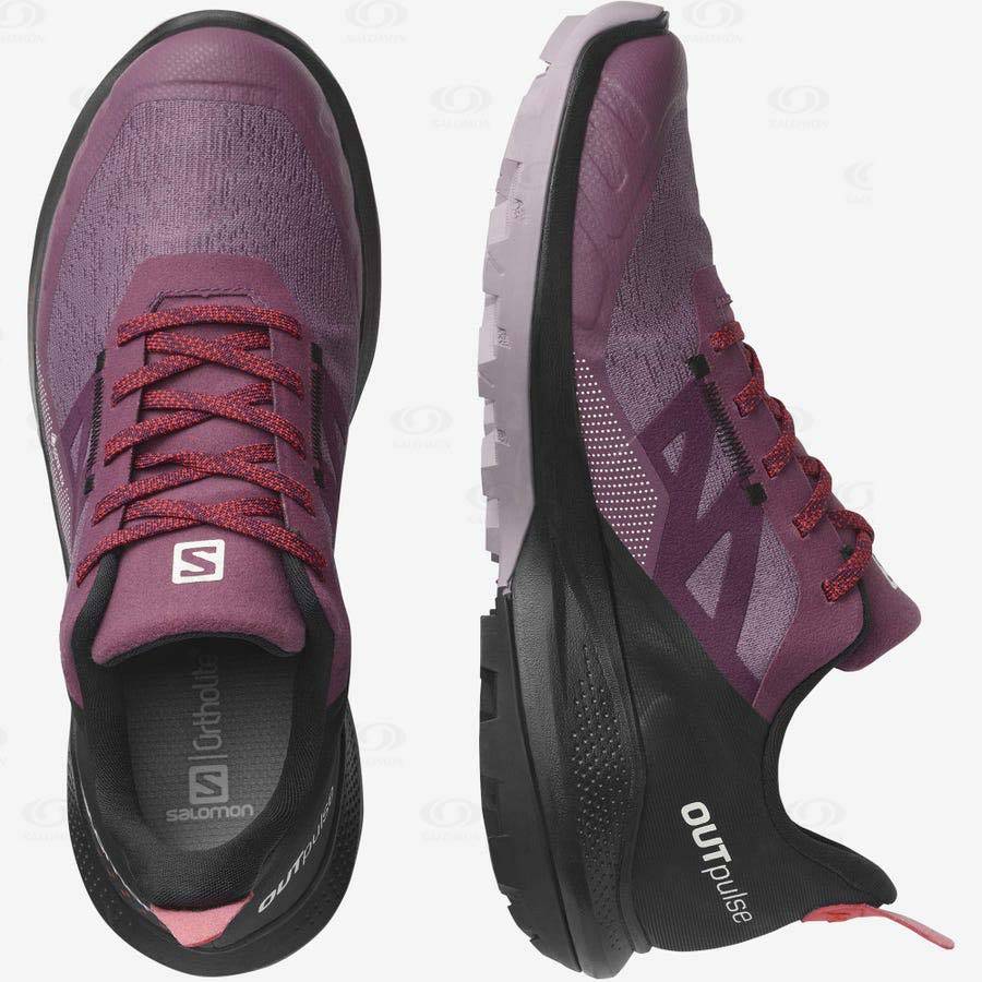 Tenis Impermeables Salomon OUTPULSE GORE-TEX Mujer Morados | MX-S1198