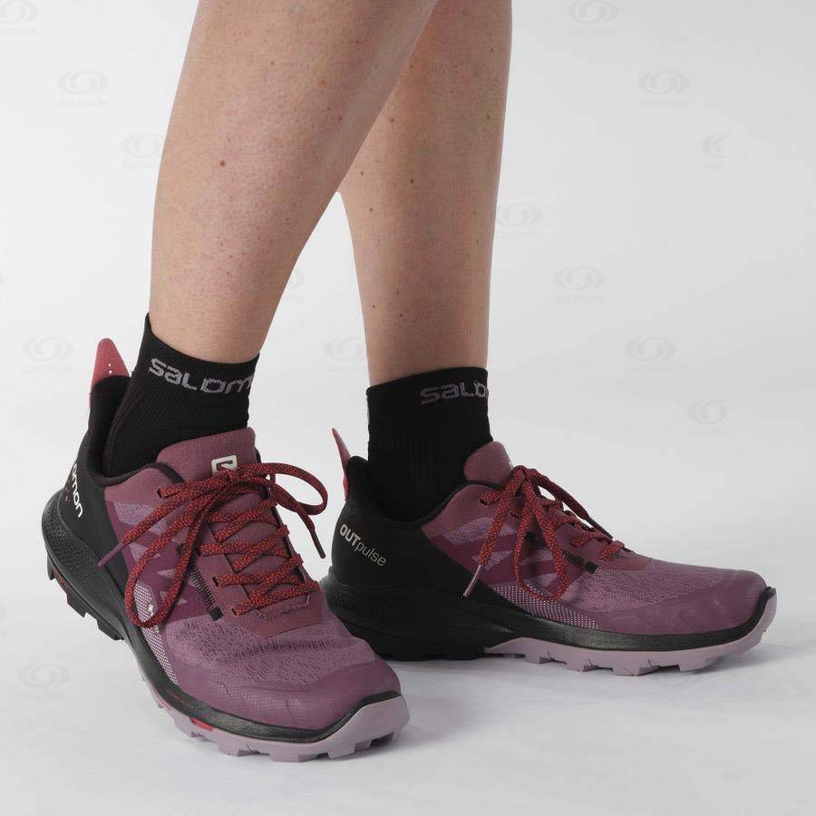 Tenis Impermeables Salomon OUTPULSE GORE-TEX Mujer Morados | MX-S1198