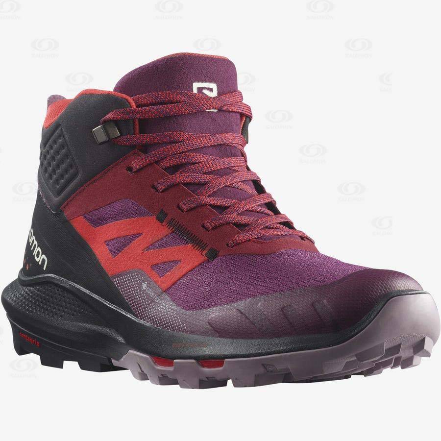 Tenis Impermeables Salomon OUTPULSE MID GORE-TEX Mujer Morados | MX-S2577