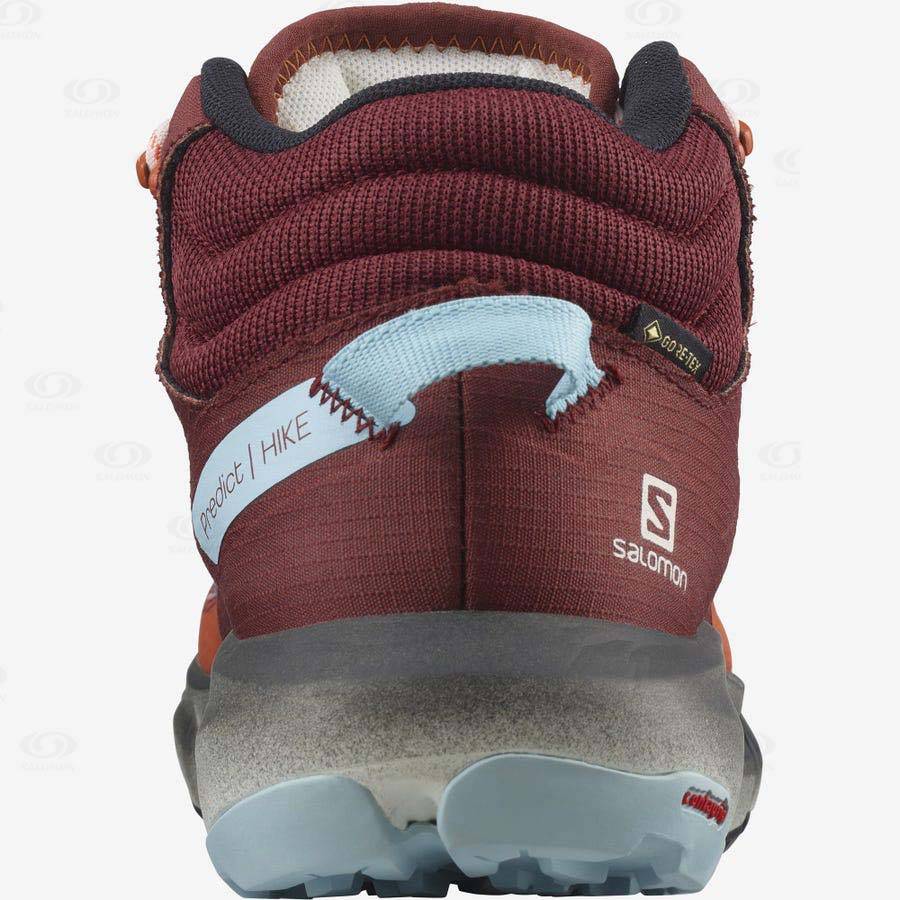 Tenis Impermeables Salomon PREDICT HIKE MID GORE-TEX Mujer Naranjas | MX-O1497