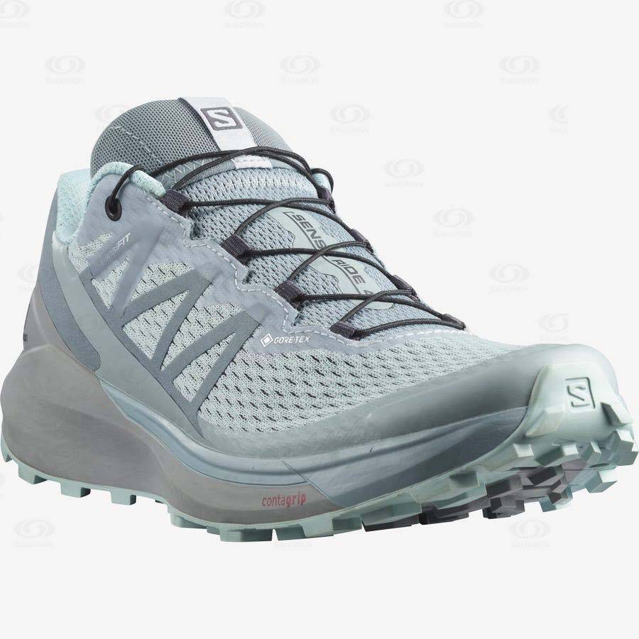 Tenis Impermeables Salomon SENSE RIDE 4 GORE-TEX INVISIBLE FIT Mujer Turquesa | MX-N2583