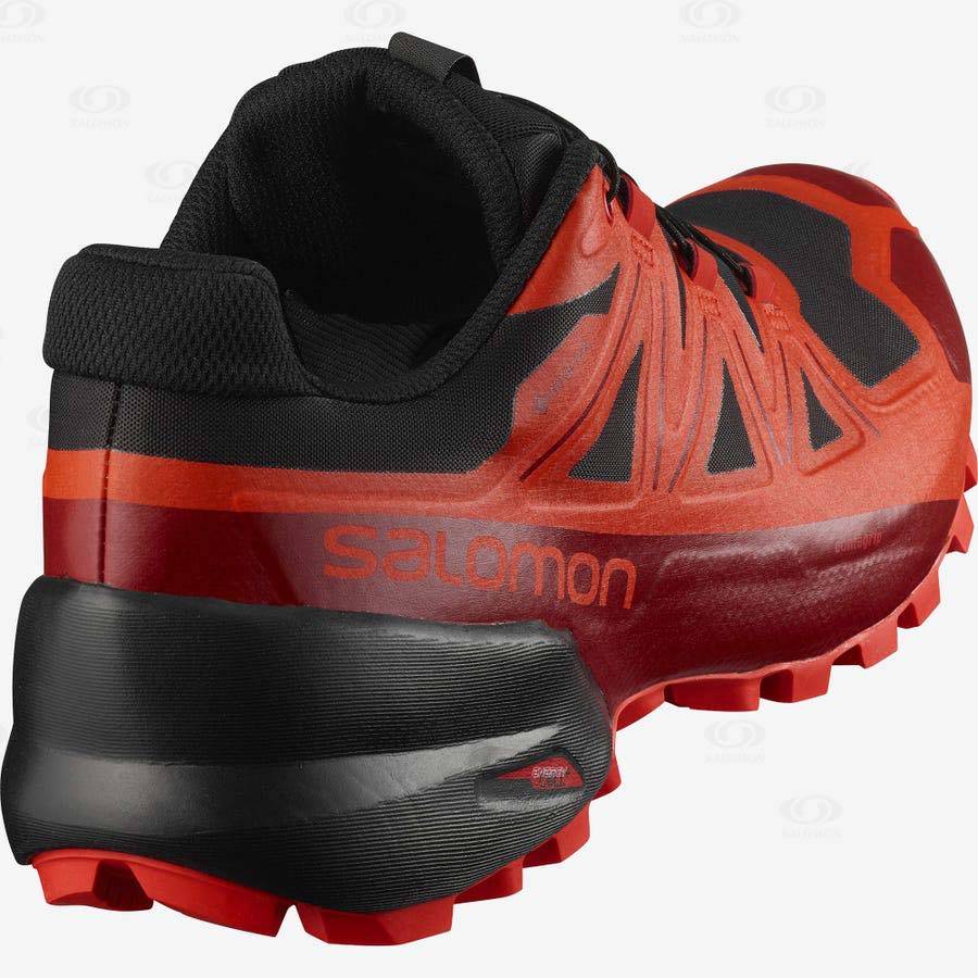 Tenis Impermeables Salomon SPIKECROSS 5 GORE-TEX Mujer Negros Rojos | MX-O1126