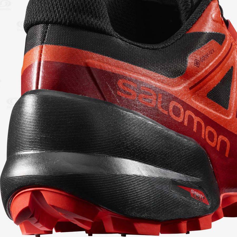 Tenis Impermeables Salomon SPIKECROSS 5 GORE-TEX Mujer Negros Rojos | MX-O1126