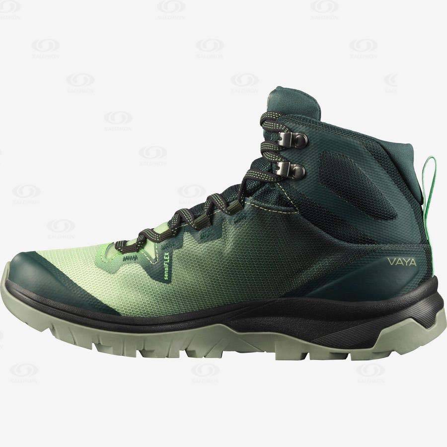 Tenis Impermeables Salomon VAYA MID GORE-TEX Mujer Verdes | MX-M1307