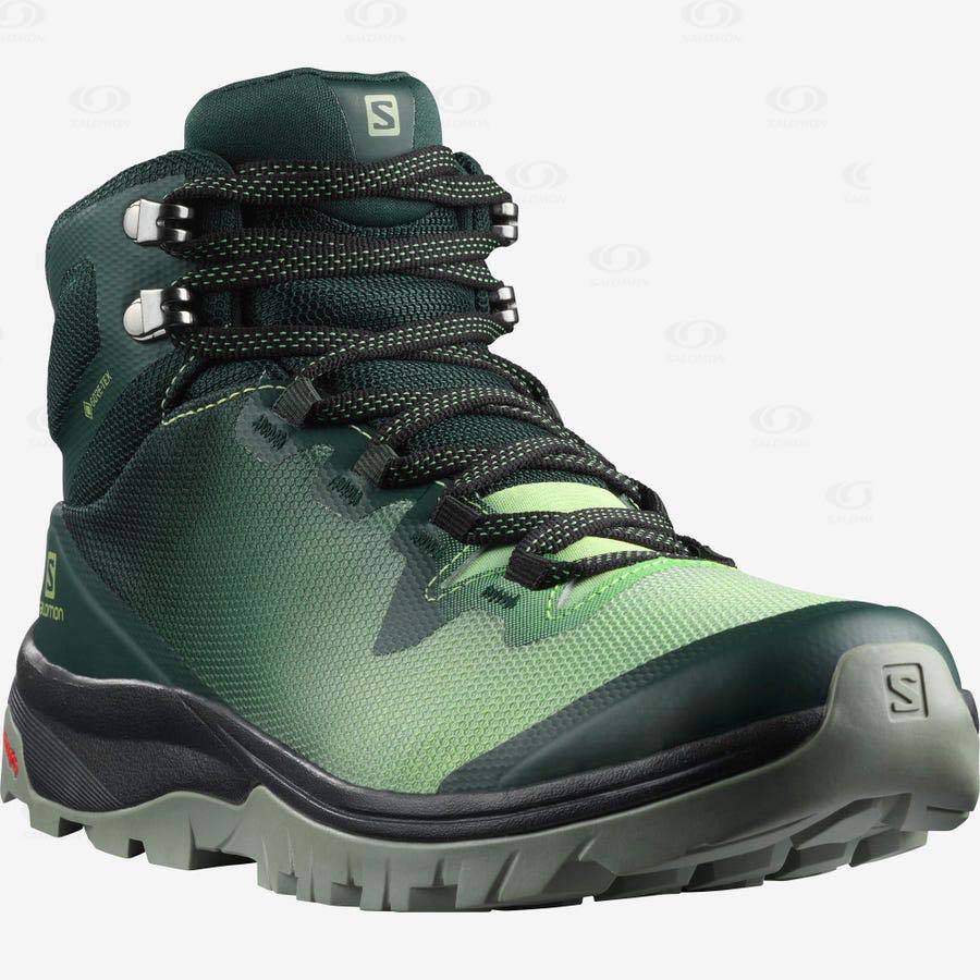 Tenis Impermeables Salomon VAYA MID GORE-TEX Mujer Verdes | MX-M1307