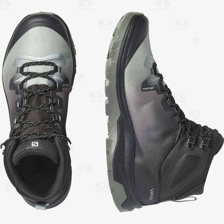 Tenis Impermeables Salomon VAYA MID GORE-TEX Mujer Negros Blancos | MX-O2554