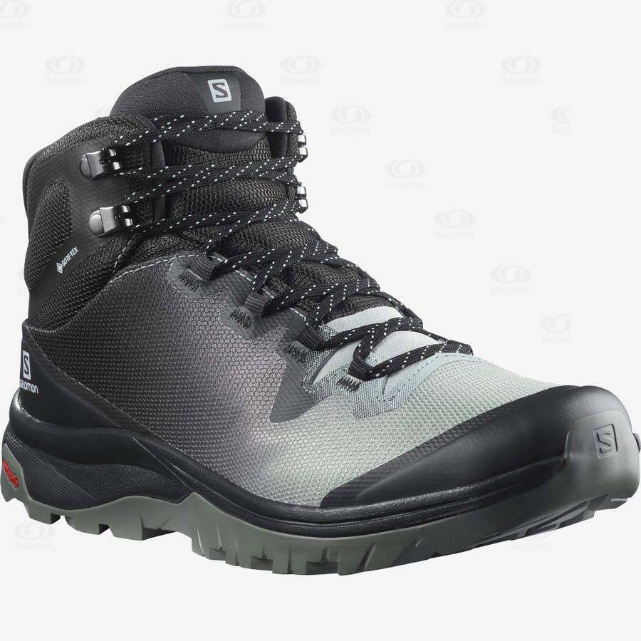 Tenis Impermeables Salomon VAYA MID GORE-TEX Mujer Negros Blancos | MX-O2554