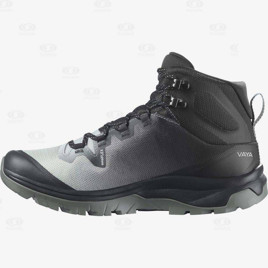 Tenis Impermeables Salomon VAYA MID GORE-TEX Mujer Negros Blancos | MX-O2554